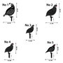 Aberto Design Set de figuras de codornices metálicas para jardín, Negro